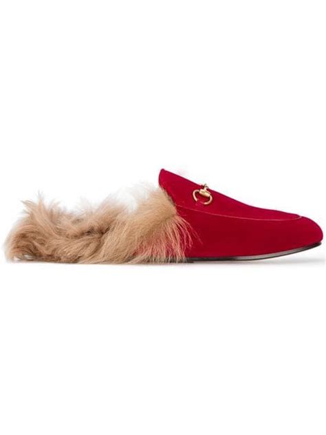 gucci red mules|gucci velvet mules with fur.